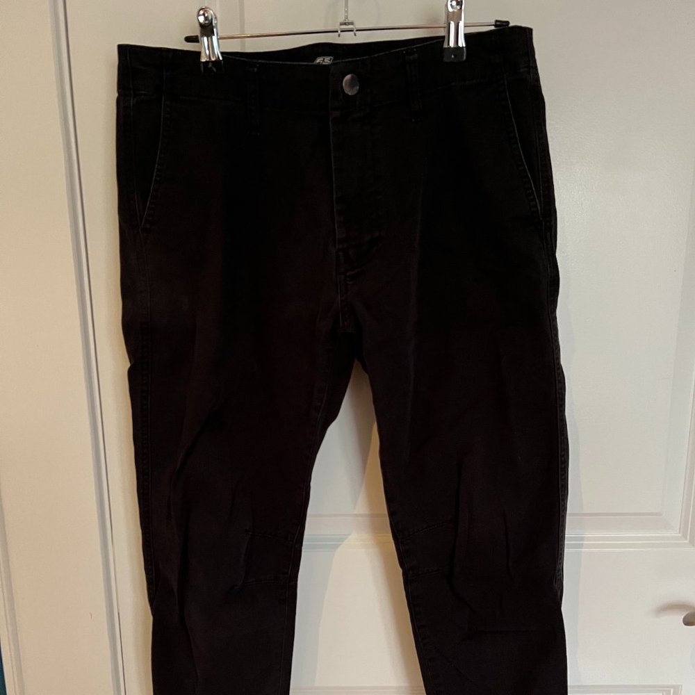 Diesel 55DSL Faded Black Pants with Blue and Black Ankle Detail | Size 28